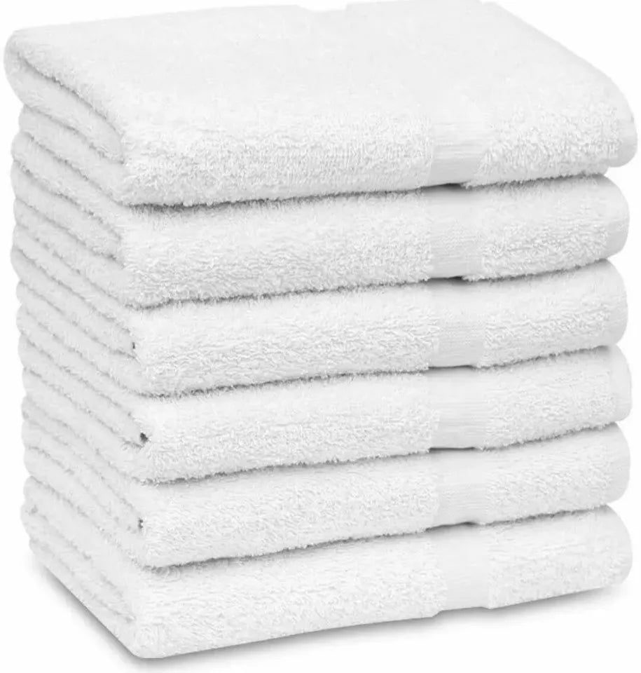 Pack of 12 White 22"X44" 100% Cotton 7 lb Economy Hotel / Gym/Spa Bath Towels