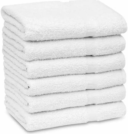 Pack of 12 White 22"X44" 100% Cotton 7 lb Economy Hotel / Gym/Spa Bath Towels