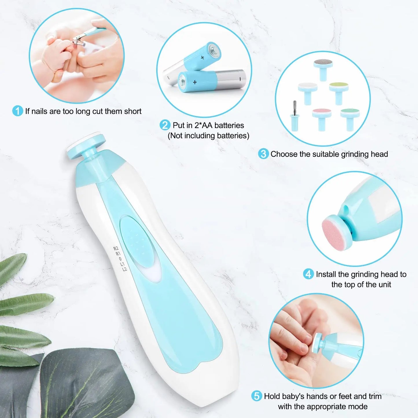 GentleTouch Baby Nail Care Set – Electric Trimmer & Polisher