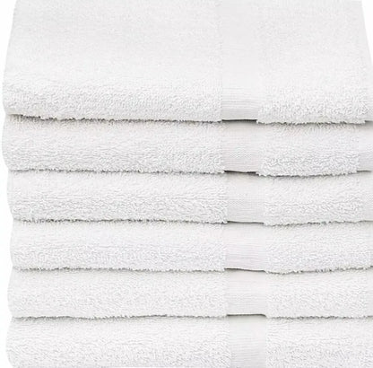 Pack of 12 White 22"X44" 100% Cotton 7 lb Economy Hotel / Gym/Spa Bath Towels